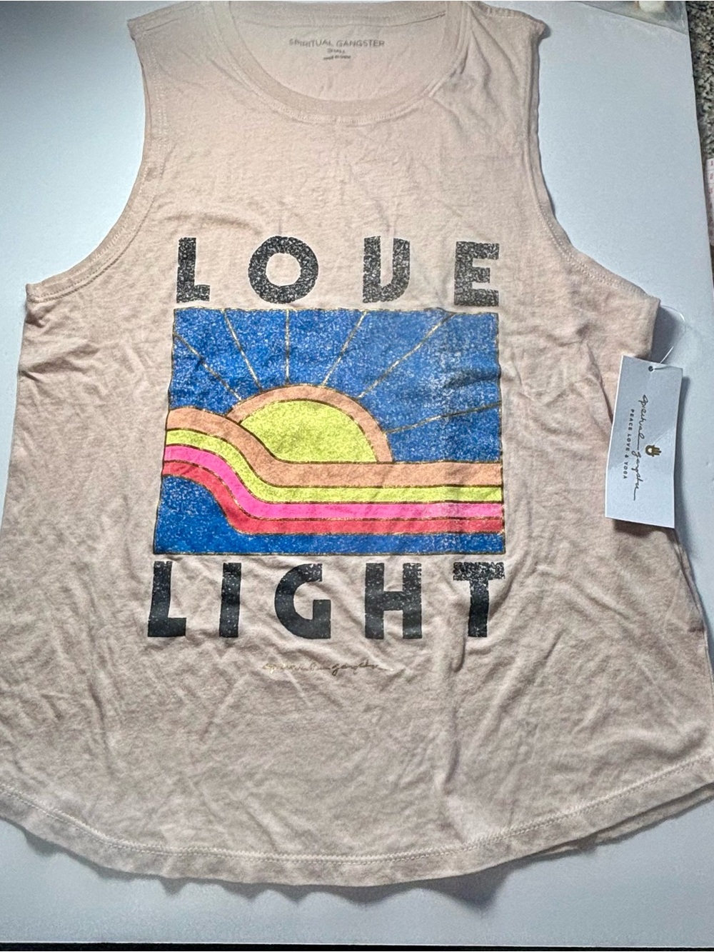 NWT SPIRITUAL GANGSTER Love Light S Muscle Tank Top Small
